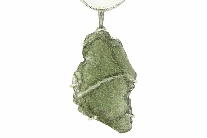 Green Moldavite Tektite Pendant ( g) - Czech Republic #359290